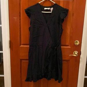 Black romper with wrap front